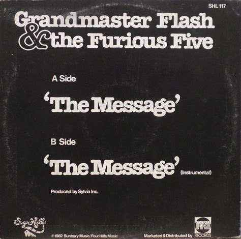 Grandmaster Flash And The Furious Five The Message Sugar Hill Records Shl 117 Vinyl Records