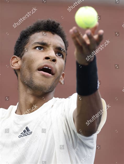 Felix Augeraliassime Canada Serves Bernabe Zapata Editorial Stock Photo