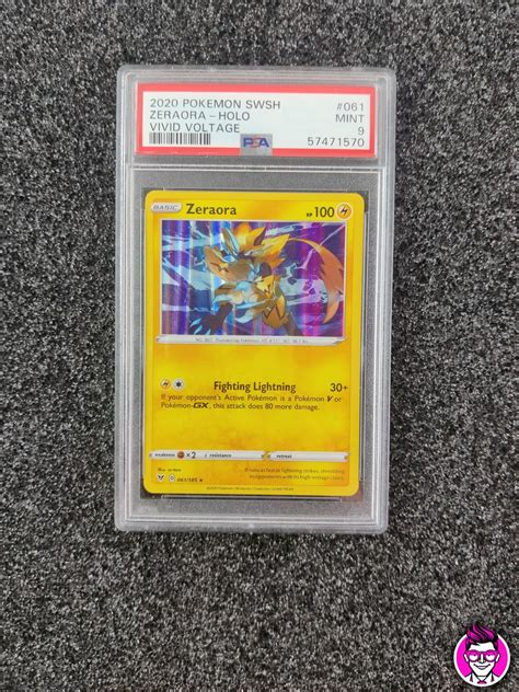 Zeraora 061 185 Pokemon GCC Voltaggio Sfolgorante PSA 9 En Mint