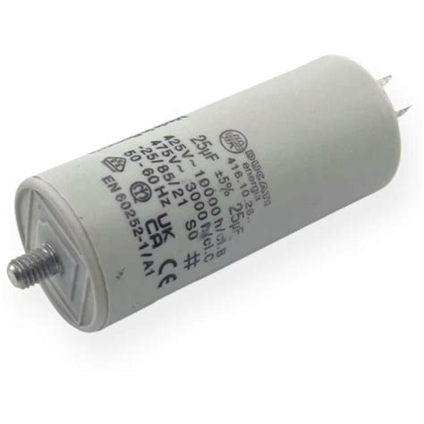 Condensateur de démarrage universel 25µF 450V Ø40mm longueur 95mm