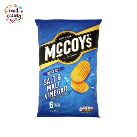 Best Before 23dec2023 Mccoys Salt And Malt Vinegar Crisps 6x25g 150g แมคคอยส์ มันฝรั่งอบ