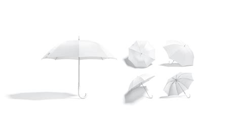 Premium Photo White Opened Umbrella Season Gingham For Rain Or Sun Protect Accessory Shelter