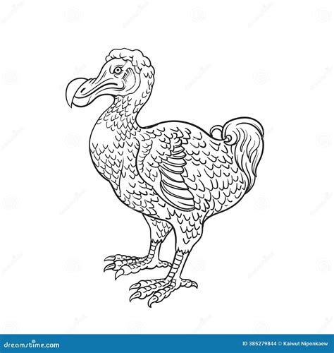 Monochrome Dodo Extinct Bird Sketch Vector Illustration | CartoonDealer