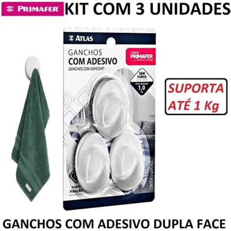 Kit Ganchos Adesivo Branco Atlas Dupla Face Suporta Kg Mercadolivre