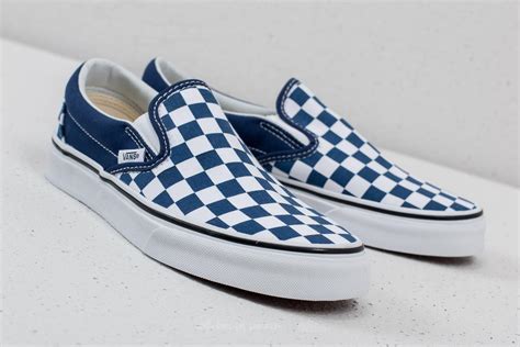 Blue Checkerboard Vans Slip On Up To 50 Off