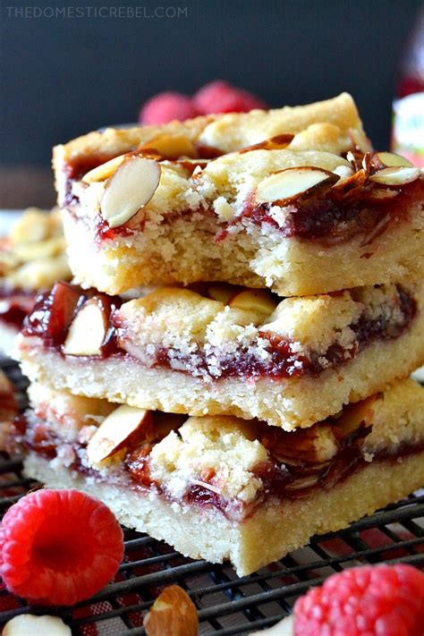 Raspberry Almond Linzer Shortbread Bars The Domestic Rebel