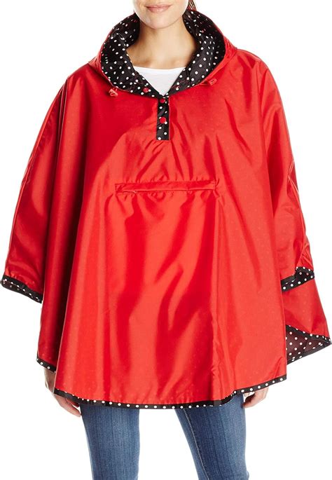 Amazon Totes Women S Reversible Rain Poncho Red One Size Clothing