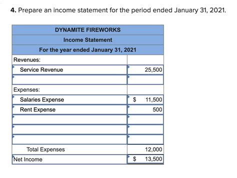 4. Prepare an income statement for the period ended | Chegg.com 