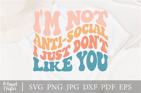 Im Not Anti Social I Just Dont Like You Svg Funny Svg Sarcastic Svg