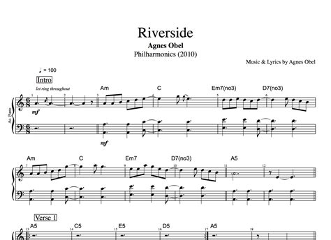 Riverside · Agnes Obel Piano Cello Sheet Music Chords — Play Like The Greats Com