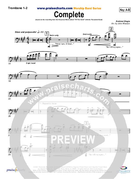 Complete Trombone Sheet Music PDF Parachute Band PraiseCharts