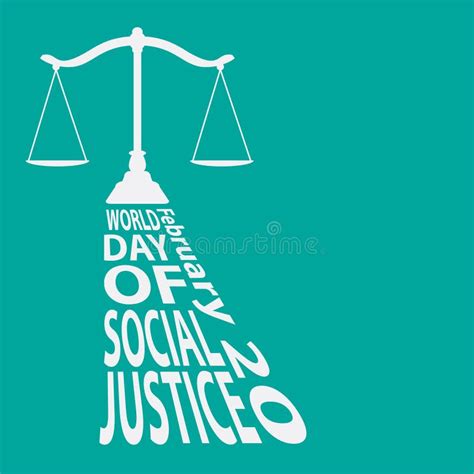 World Day Of Social Justice Poster Or Background Stock Vector