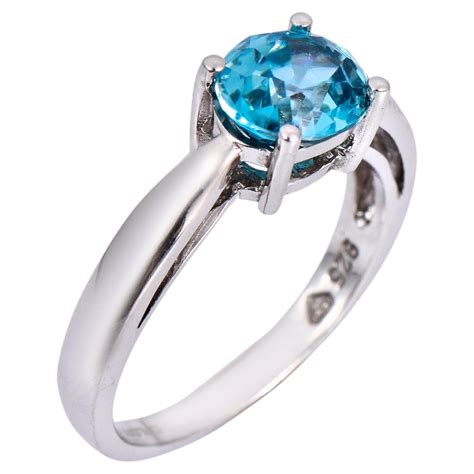 Orloff Of Denmark Ct Metallic Blue Zircon Ring In Sterling