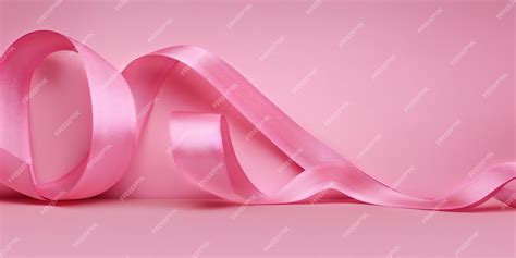 Premium Photo Pink Ribbon Breast Cancer On Pink Background