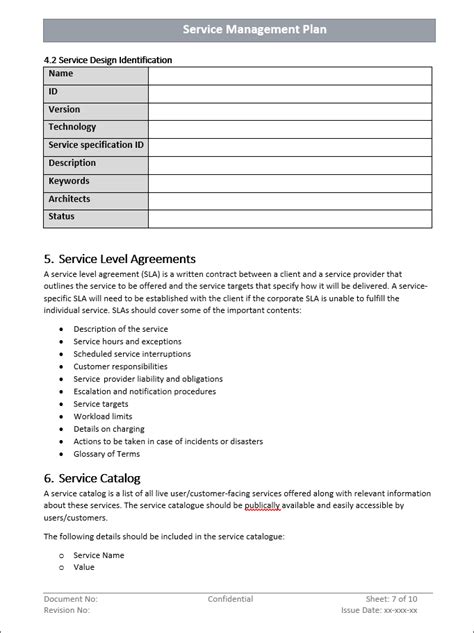 Service Management Plan Template – ITSM Docs - ITSM Documents & Templates