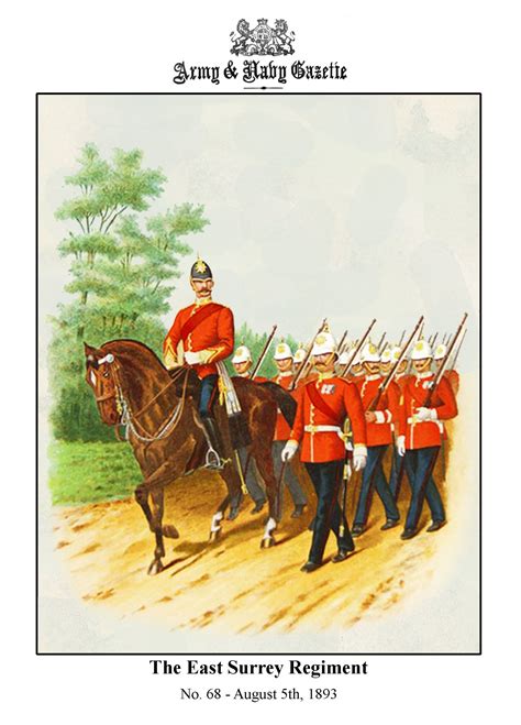 British The East Surrey Regiment C 1890 By R Simkin British Army Uniform British Army Army