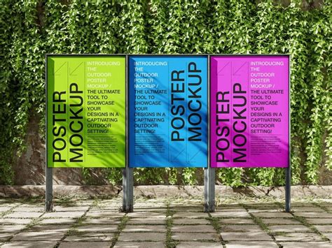 Free Urban Triple Poster Mockup Psd Psfreebies