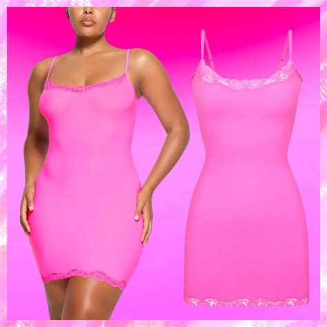 Slip Mini Dress Chic Style In Hot Pink