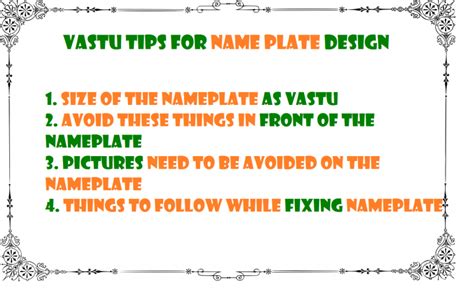 Vastu Tips For Name Plate Design