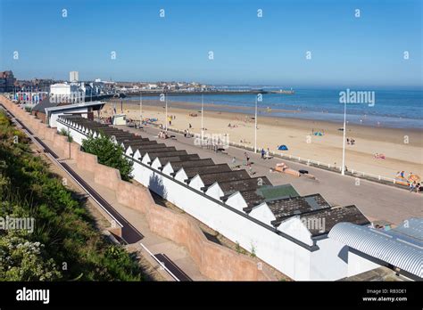 Beach Promenade Showing Beach Huts Bridlington East Riding Of