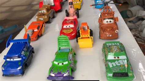 Disney Pixar Cars Fall Into The Water Lightning McQueen Dinoco Jackson