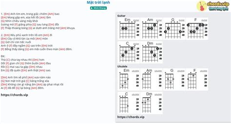 Chord Mặt trời lạnh tab song lyric sheet guitar ukulele chords vip