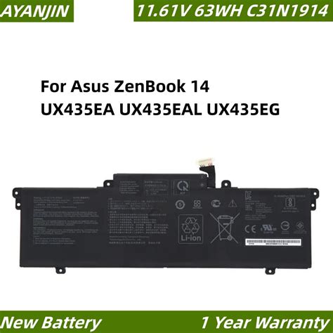 C31N1914 11 61V 63Wh Notebook Laptop Battery For Asus ZenBook 14