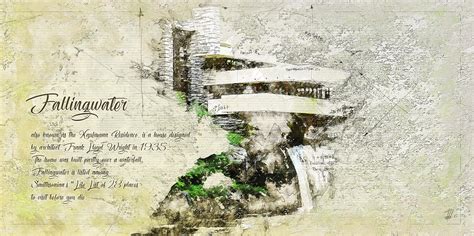 Fallingwater Landscape Drawing by Theodor Decker | Fine Art America