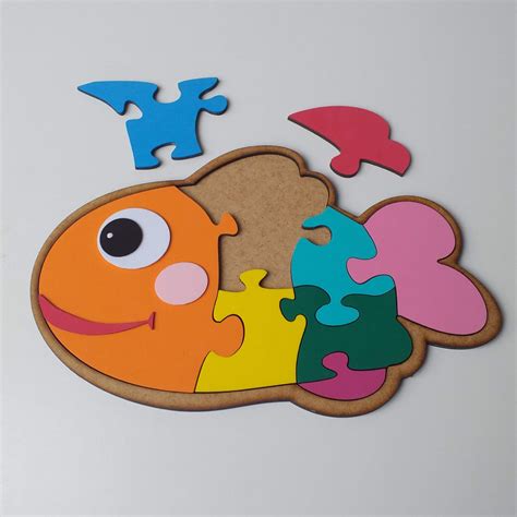Quebra Cabeça Do Peixe - Quebra-cabeça do peixinho - Feito com amor - Quebra-Cabeça - Magazine ...