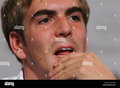 German Captain Philipp Lahm During A Press Conference Of The German