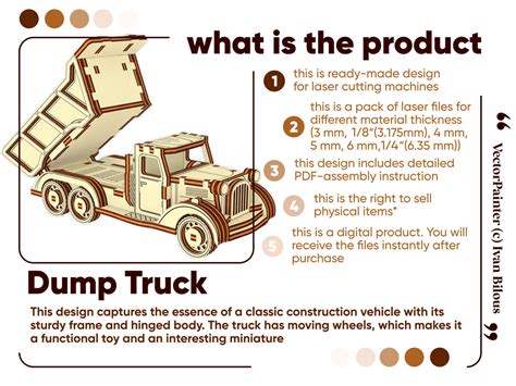 Dumper Truck Laser Cut Design Vector Files Vector Painter