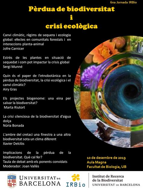 6ª Jornada IRBio PÉRDIDA DE BIODIVERSIDAD Y CRISIS ECOLÓGICA