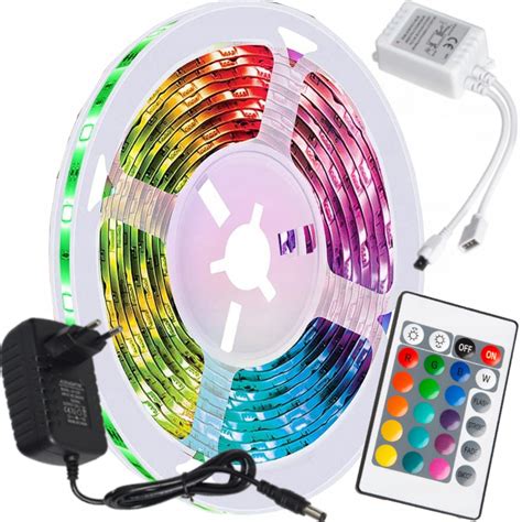 TAŚMA LED RGB KOLOROWA 5M ZASILACZ 12V PILOT LD 8 5M RGB SET