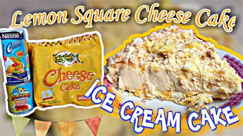 How To Make Lemon Square Cheese Cake Ice Cream Cake No Bake Cake Diy Low Budget Ice Cream