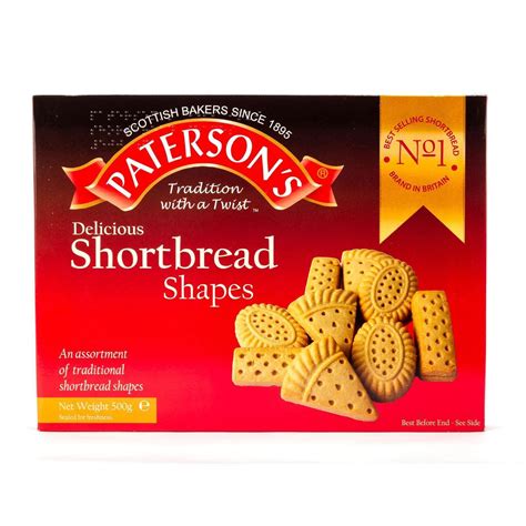 Paterson Shortbread Shapes Selection 500g Box Of 12 Uk