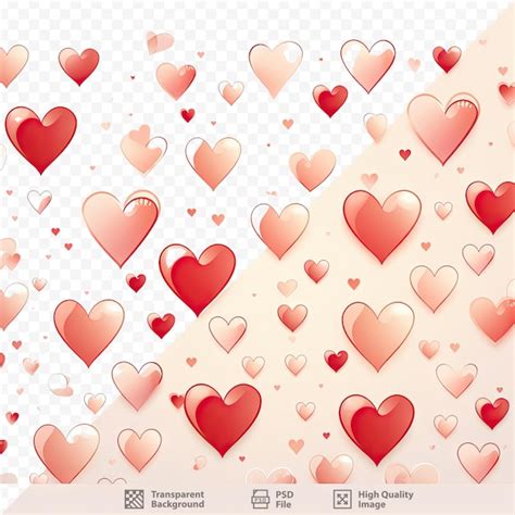 Fondo Transparente Con Corazones Rojos Archivo Psd Premium