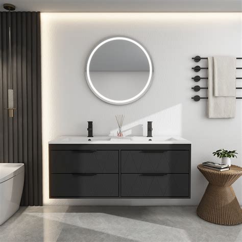 Wade Logan Ensemble De Meuble Lavabo Mural Moderne Po Avec Plateau