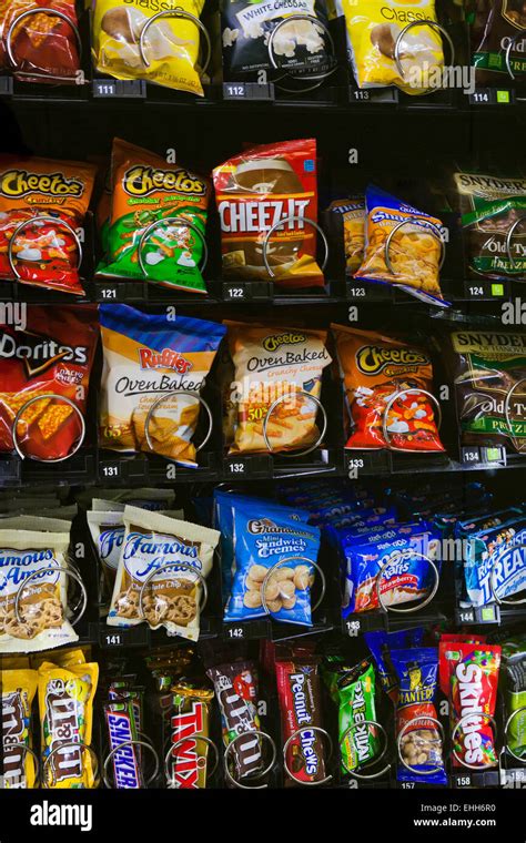 Popular Chips In Vending Machine Usa Stock Photo Royalty Free Image