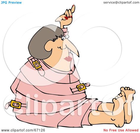 Royalty Free RF Clipart Illustration Of A Lady Restrained In A Pink