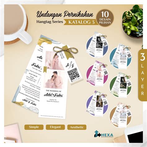 Jual Undangan Pernikahan Hangtag Unik Elegan Simple Murah Ekonomis