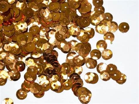 Golden Circular Round Plastic Sequins Decorative Sequin Glitter