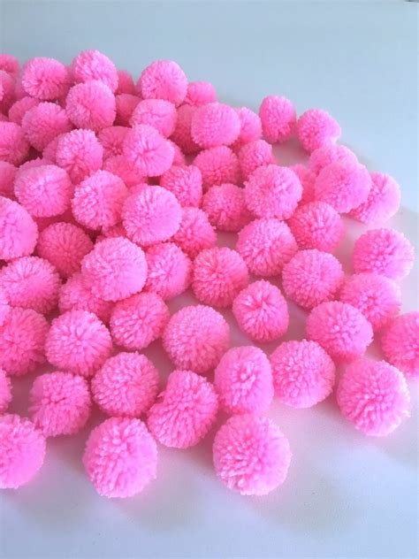 Sweet Pink Pom Poms 1 Inch Decorative Ball Jewellery Making Etsy