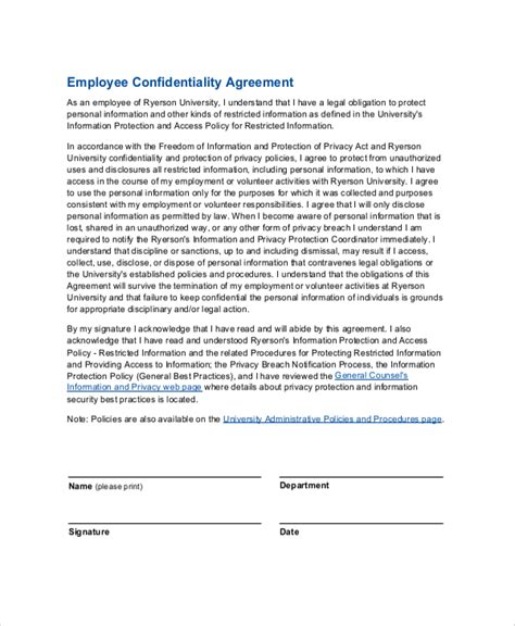 Free 8 Sample Employee Confidentiality Agreement Templates In Pdf Ms Word