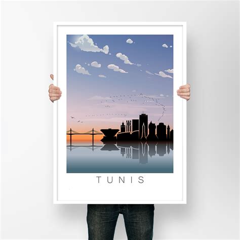 Tunis Skyline Print , Tunis Travel Poster - Etsy