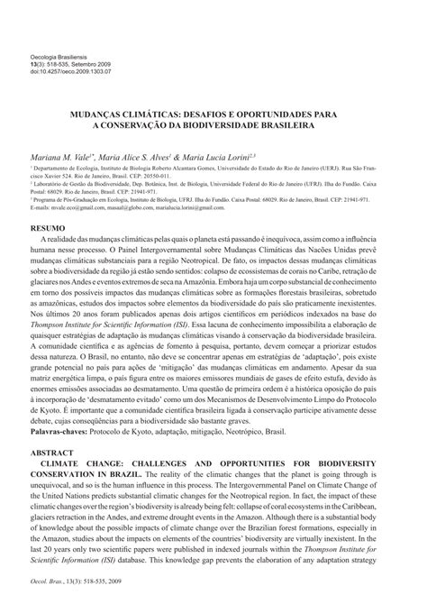 PDF Mudanças climáticas desafios e oportunidades para a conservação