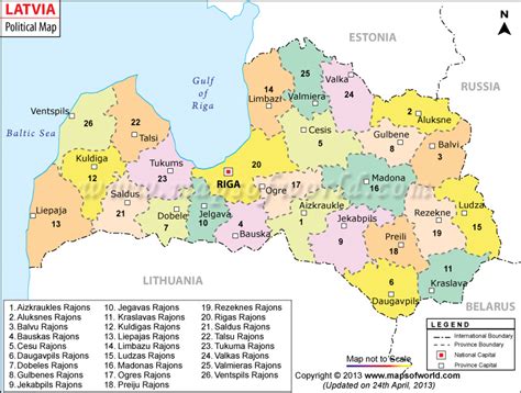 Political Map Of Latvia Latvia Municipalities Map