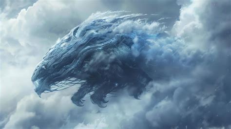 Premium Photo A Magnificent Digital Painting Of A Blue Dragon Flying