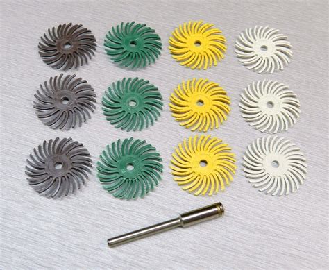 3m Radial Bristle Discs 1 Diameter 4 Grit Assortment 12 Brushes And 1