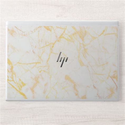 Modern Yellow White Marble Hp Elitebook G G Hp Laptop Skin