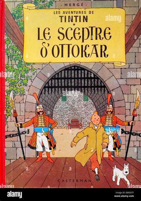 Le Sceptre Dottokar S Vintage Tintin Book Cover Stock Photo